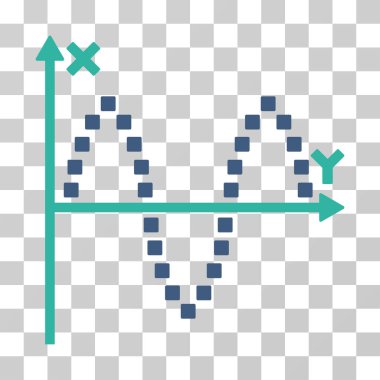 Sinusoid çizim vektör simgesi