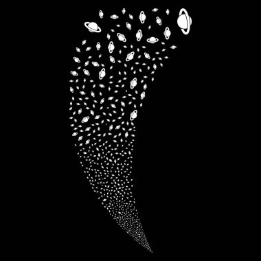 Gezegen Satürn rastgele akım