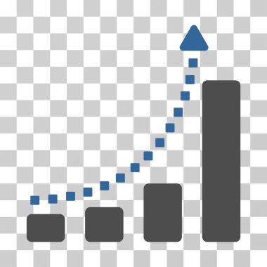 Çubuk grafik eğilim vektör simgesi
