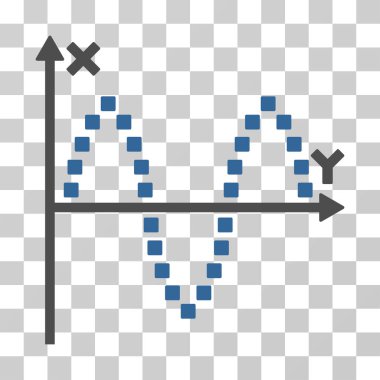 Sinusoid çizim vektör simgesi