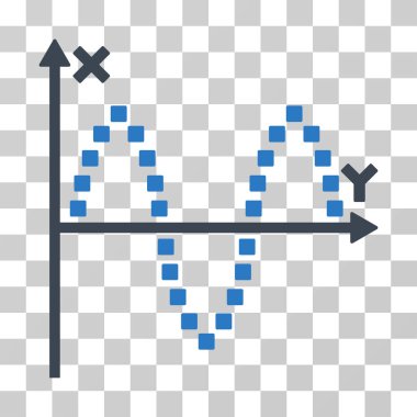 Sinusoid çizim vektör simgesi