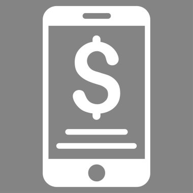 Doları mobil ödeme düz vektör simgesi