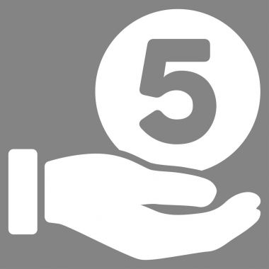 Beş sent ödeme el düz vektör simgesi