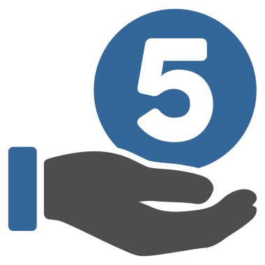 Beş sent ödeme el düz vektör simgesi