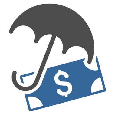 Mali şemsiye düz vektör simgesi