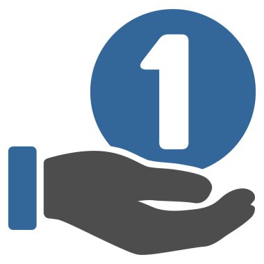 Bir jeton ödeme el düz vektör simgesi