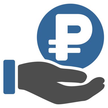 Rublesi para ödeme el düz vektör simgesi