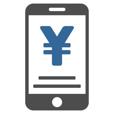 Yen mobil ödeme düz vektör simgesi