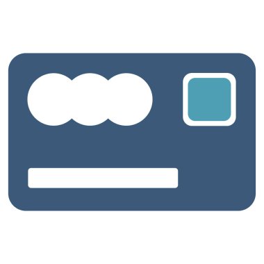 Banka kartı düz vektör simgesi