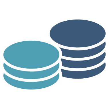 Sikkeler düz vektör simgesi