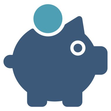 Piggy Bank Düz Vektör Simgesi