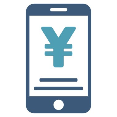 Yen mobil ödeme düz vektör simgesi