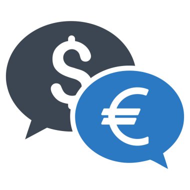 Döviz transferi sohbet düz vektör simgesi
