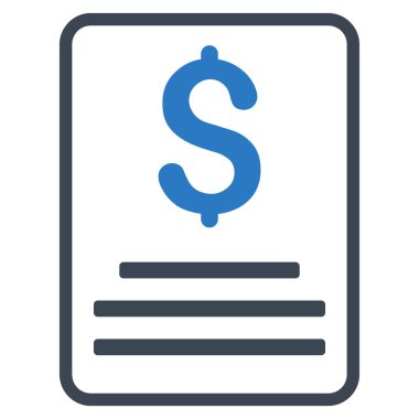 Fatura bütçe düz vektör simgesi