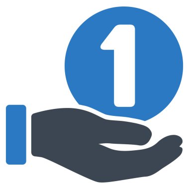 Bir jeton ödeme el düz vektör simgesi