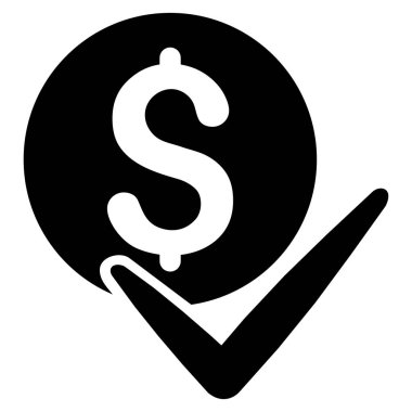 Ödeme düz vektör simgesi kabul