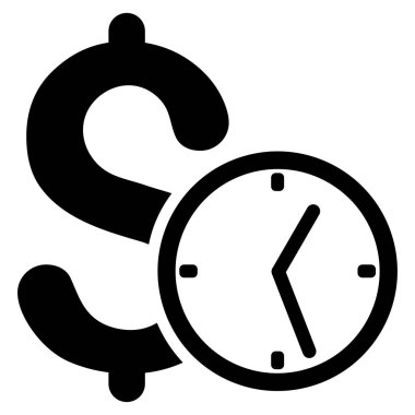 Doları kredi düz vektör simgesi