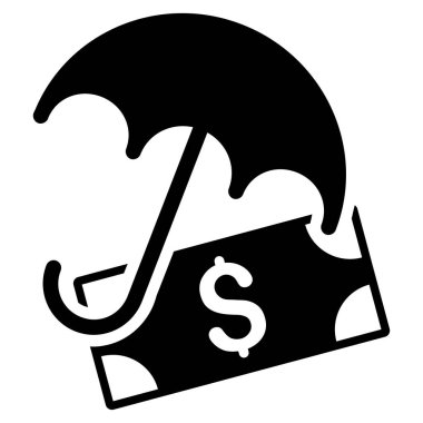 Mali şemsiye düz vektör simgesi