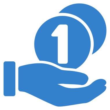 Sikke ödeme el düz vektör simgesi