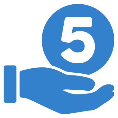 Beş sent ödeme el düz vektör simgesi