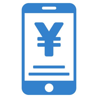 Yen mobil ödeme düz vektör simgesi