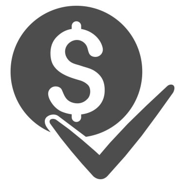 Ödeme düz vektör simgesi kabul