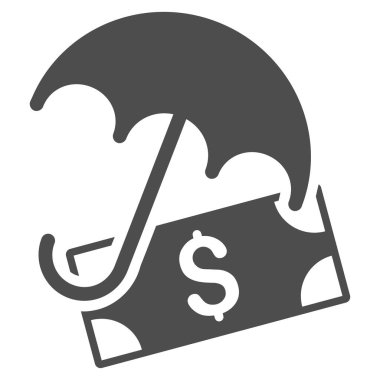 Mali şemsiye düz vektör simgesi