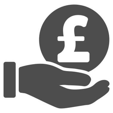 Lirası para ödeme el düz vektör simgesi