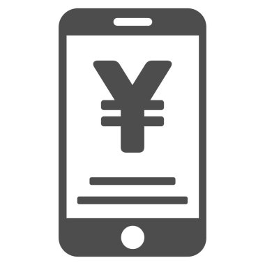 Yen mobil ödeme düz vektör simgesi