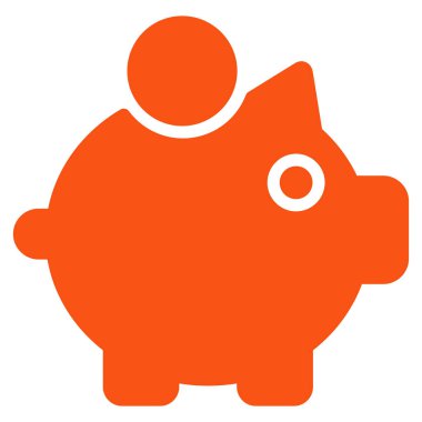 Piggy Bank Düz Vektör Simgesi