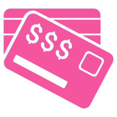 Kredi kartları düz vektör simgesi