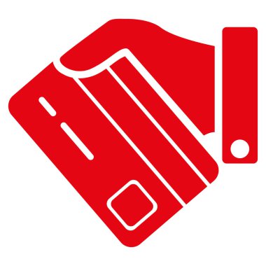 Kartı ödeme düz vektör simgesi