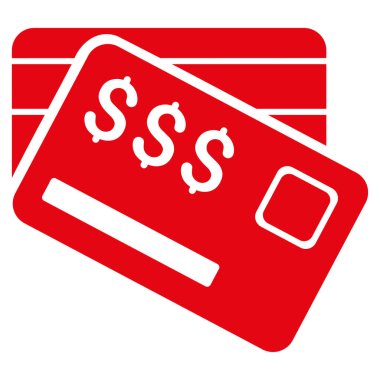 Kredi kartları düz vektör simgesi