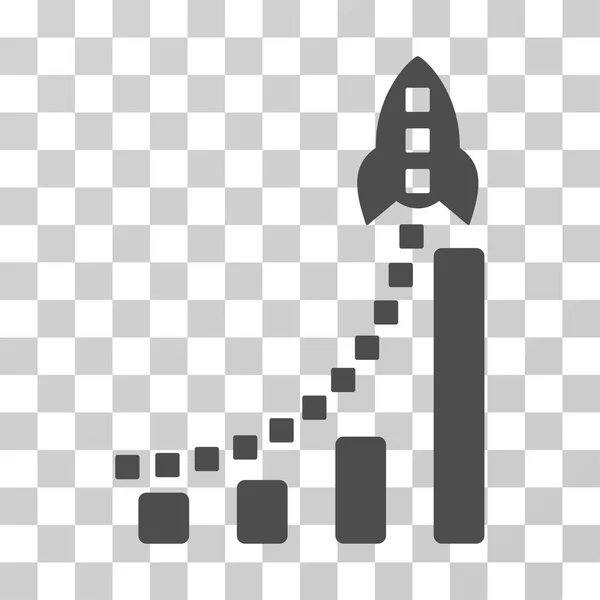 Rocket Business Bar Chart Vector Icon — Stock Vector
