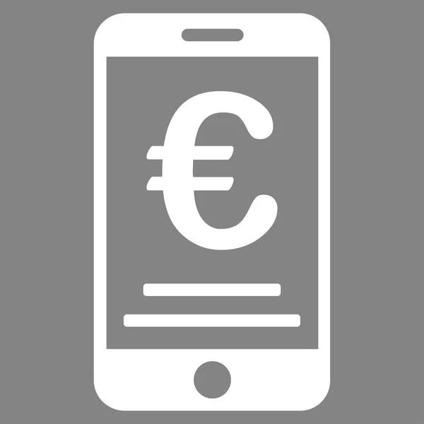 Euro mobilní platby plochý vektorové ikony — Stockový vektor