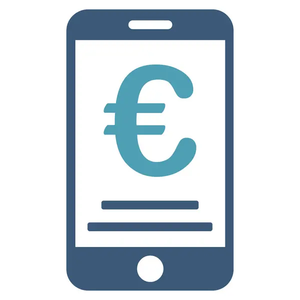 Euro mobiel betalen platte Vector Icon — Stockvector