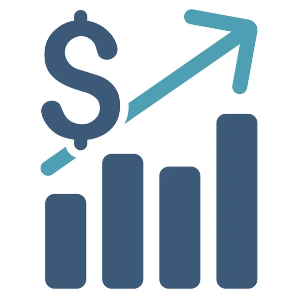 Gráfico financiero Icono de vector plano — Vector de stock