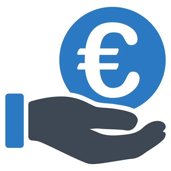 Euro Coin Payment Hand Flat Vector Icon — Stock Vector