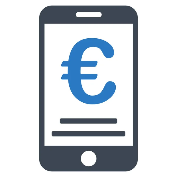 Euro Mobile Payment tasainen vektori kuvake — vektorikuva