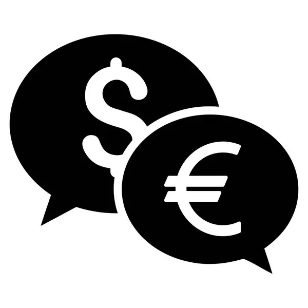 Währungstransfer Chat flache Vektorsymbol — Stockvektor