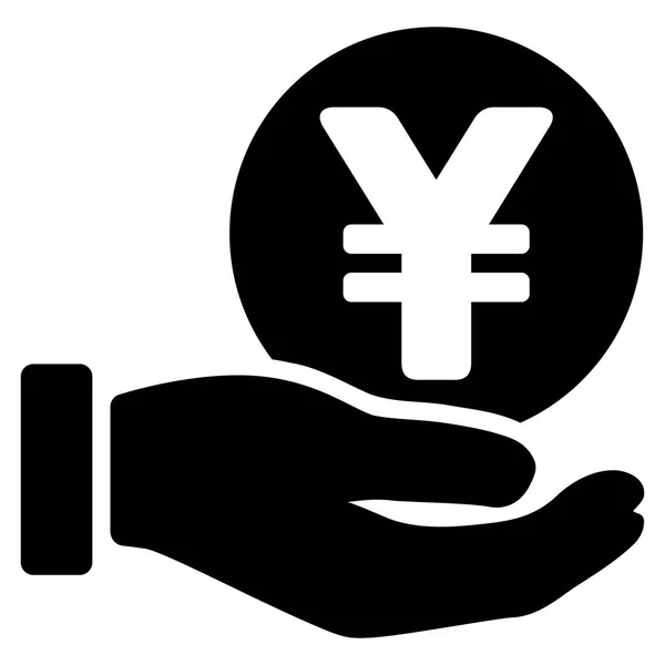 Yen mynt betalning handikonen platt vektor — Stock vektor