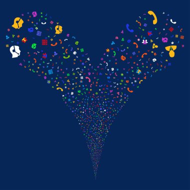 Çağrı Merkezi simge çift havai fişek akışı