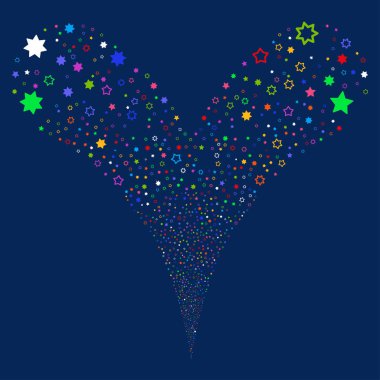 Dekorasyon yıldız çift havai fişek akışı