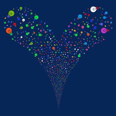 Elektrikli ampul çift havai fişek akışı