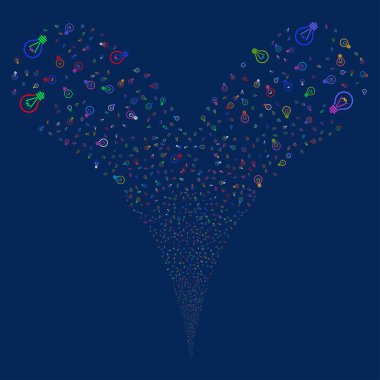 Elektrikli ampul çift havai fişek akışı