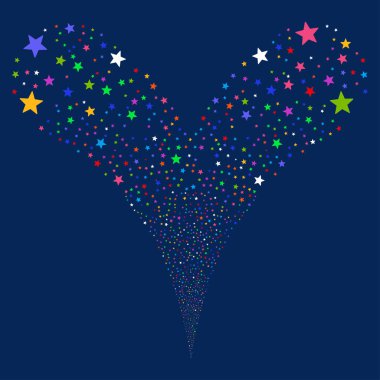 Havai fişek yıldızı çift havai fişek akışı