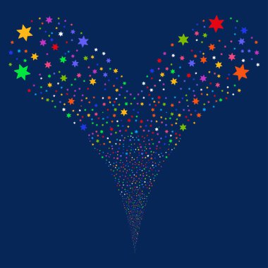 Havai fişek yıldızı çift havai fişek akışı