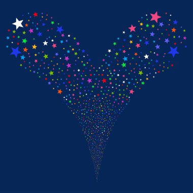 Havai fişek yıldızı çift havai fişek akışı