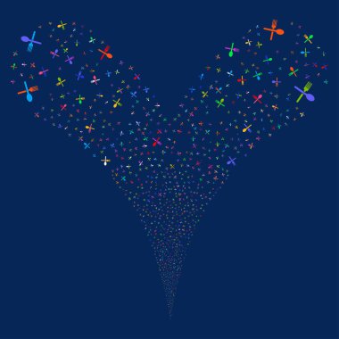 Çatal ve kaşık çift havai fişek akışı