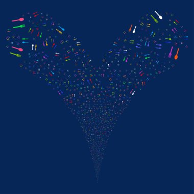 Çatal ve kaşık çift havai fişek akışı